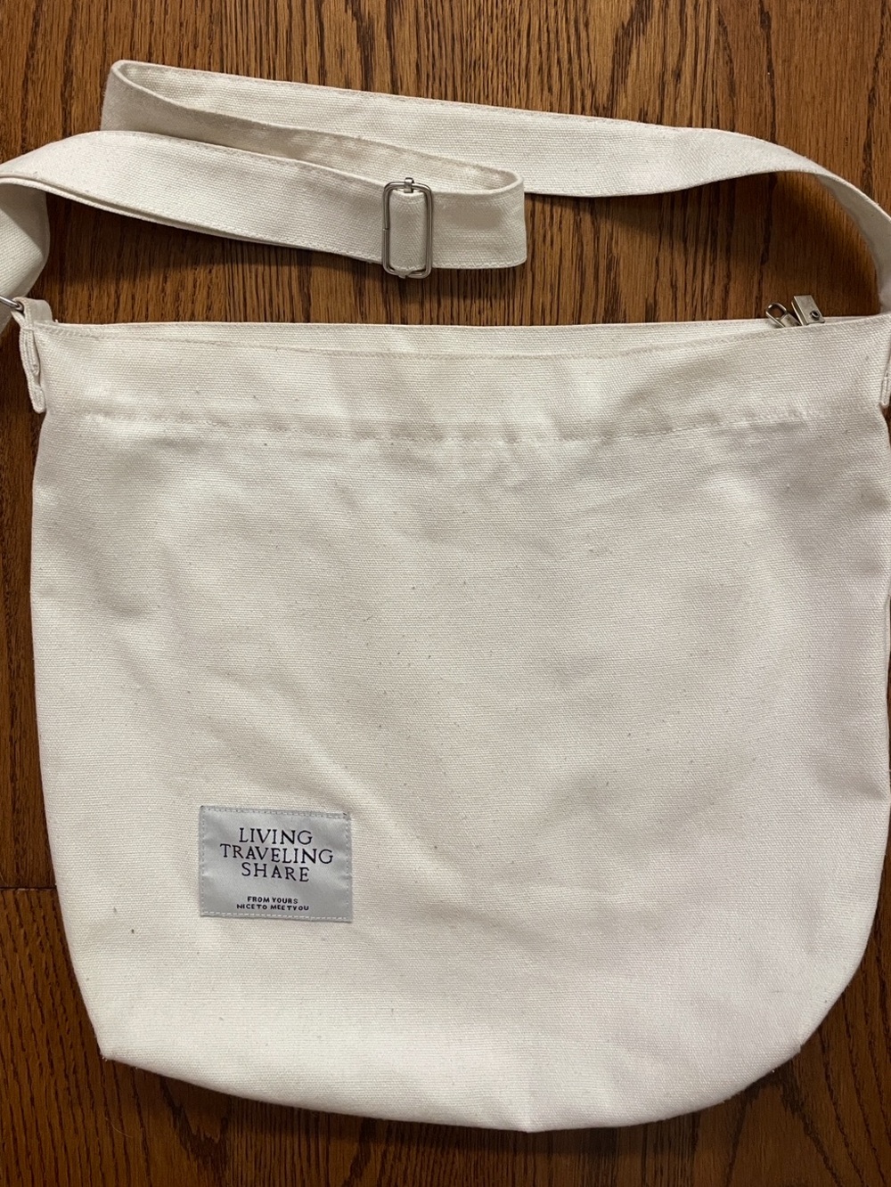 Cream Canvas Crossbody Bag